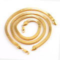 Men's Stainless Steel Snake Scale Chain Necklace Gold Plated Fashion Couple Set Jewelry Double Sided Necklace